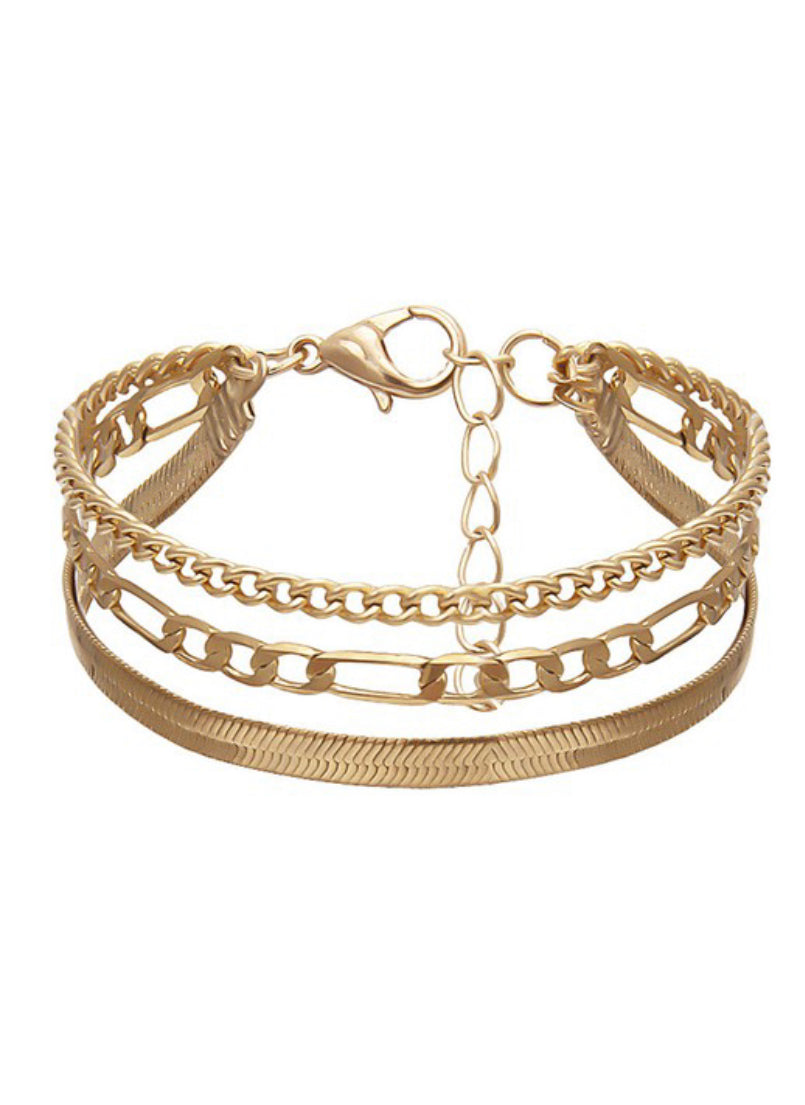 Link Up Bracelet Set - Gold