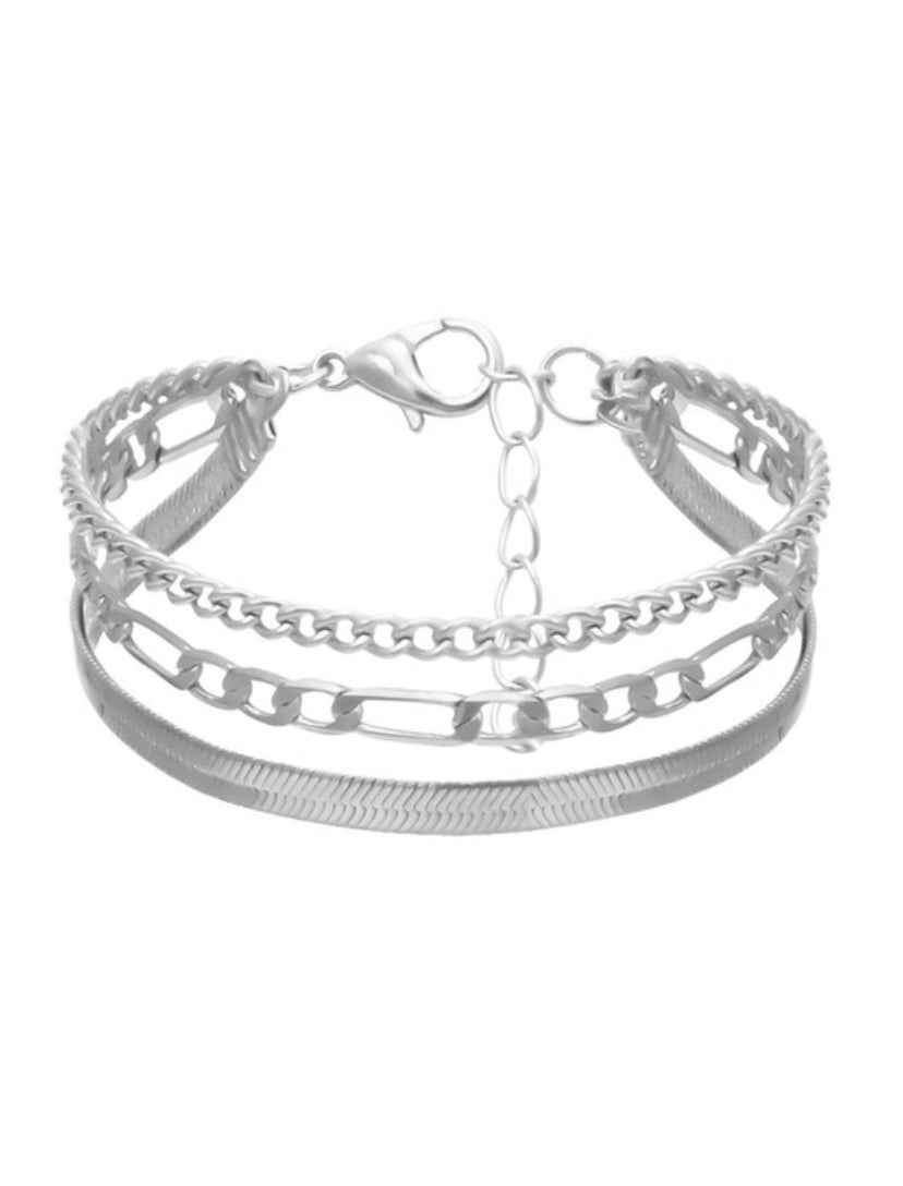 Link Up Bracelet Set - Silver